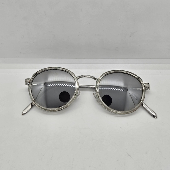 Zara round silver frame mirrored sunglasses - Picture 1 of 8